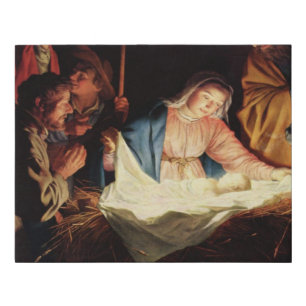 Christmas Manger Scene Faux Canvas Print