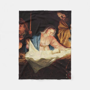 Christmas Manger Scene Fleece Blanket