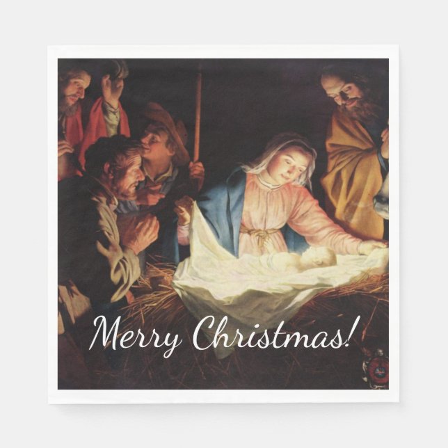 Christmas Manger Scene Napkins (Front)