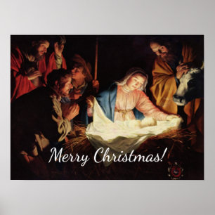 Christmas Manger Scene Poster