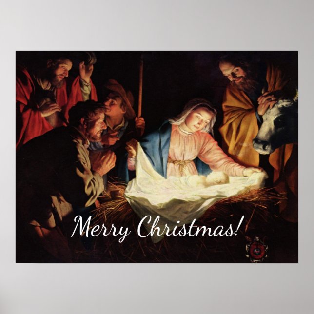 Christmas Manger Scene Poster (Front)