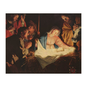 Christmas Manger Scene Wood Wall Art