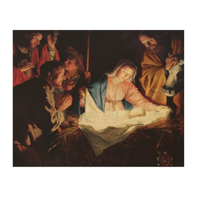 Christmas Manger Scene Wood Wall Art (Front)