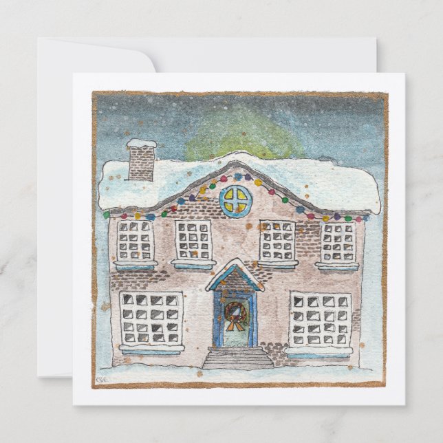 Christmas Mansion Greeting Card (Front)