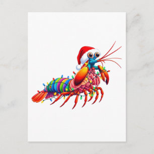 Christmas Mantis Shrimp Odontodactylus Colorful Postcard