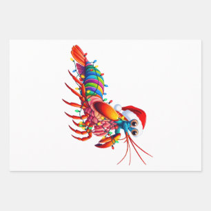  Christmas Mantis Shrimp Odontodactylus Colorful   Wrapping Paper Sheets
