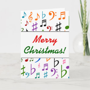Christmas; Many Colorful Music Notes and Symbols