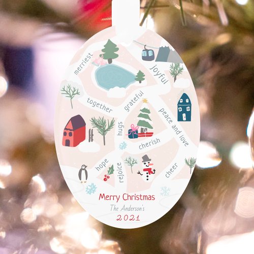 Christmas map story telling illustrations photo ornament