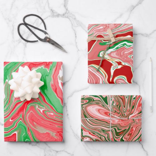 Christmas Marble Design Wrapping Paper