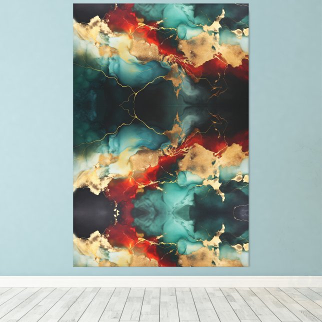 Christmas Marble Glow Premium Wrapped Canvas  (Insitu(Wood Floor))