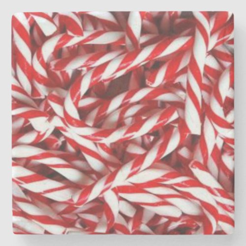 Christmas Marble Stone Coaster Candy Cane Stone Coaster