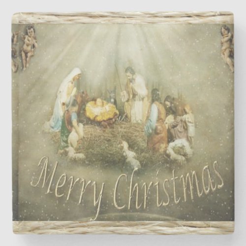 Christmas Marble Stone Coaster Jesus Christ Stone Coaster