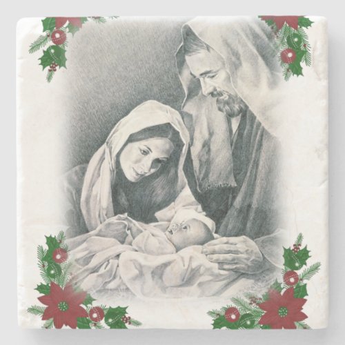 Christmas Marble Stone Coaster Jesus Christ Stone Coaster