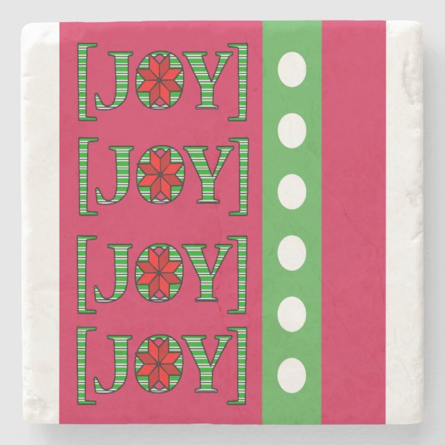 Christmas Marble Stone Coaster, Joy     Stone Coaster (Front)
