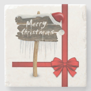 Christmas Marble Stone Coaster, Merry Christmas Coaster