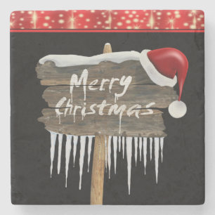 Christmas Marble Stone Coaster, Merry Christmas Coaster