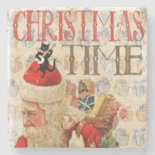 Christmas Marble Stone Coaster, Merry Christmas Coaster