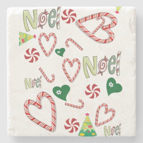 Christmas Marble Stone Coaster Noel Stone Coaster