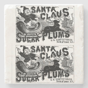 Christmas Marble Stone Coaster, Santa Claus Stone Coaster