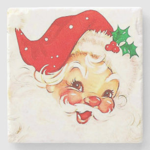 Christmas Marble Stone Coaster, Santa Coaster