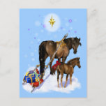 Christmas Mare and Baby Postcard