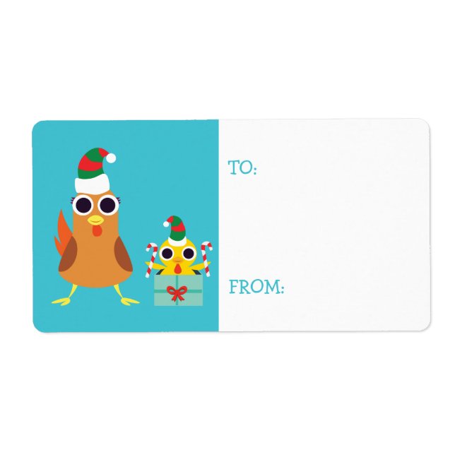 Christmas Maria & Bandit the Chickens Label (Front)