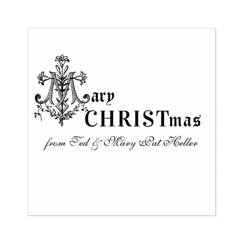 Christmas Marian Cross Religious Catholic Greeting Rubber Stamp