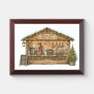 Christmas Market Food Stall for Holiday Food Lover Award Plaque