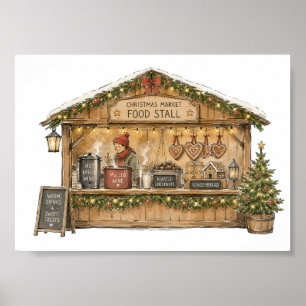 Christmas Market Food Stall for Holiday Food Lover Poster