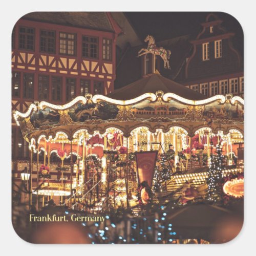 Christmas Market Frankfurt Germany Square Sticker