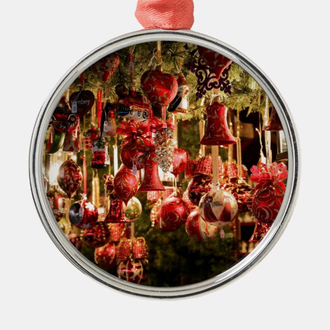 Christmas Market Hanging Baubles Nuremberg Metal Ornament (Front)