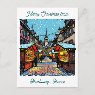 Christmas Market in Strasbourg, France Postcard