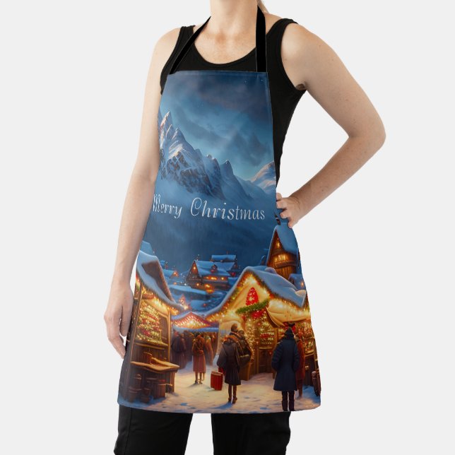 Christmas market in the mountains - custom apron (Insitu)