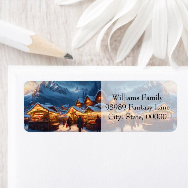 Christmas market in the mountains - custom label (Insitu)