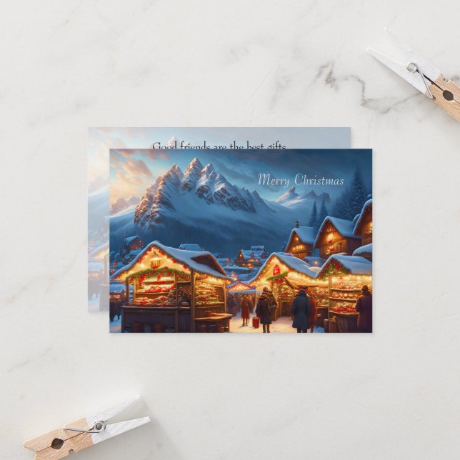 Christmas market in the mountains - open house  invitation (Front/Back In Situ)