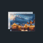 Christmas market in the mountains - open house  invitation<br><div class="desc">This Open House invitation features a deep snowy village in the mountains in the evening. People walk thickly dressed over the festively lit Christmas market. A romantic motif for all who love Christmas! Pretty,  custom open house invitation for your family and fiends!</div>