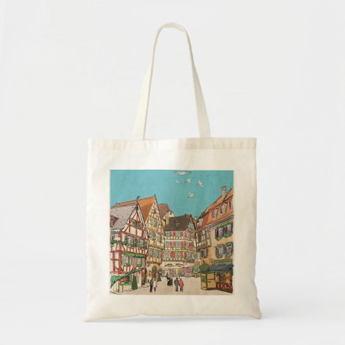 Christmas Market Strasbourg France Retro_inspired Tote Bag