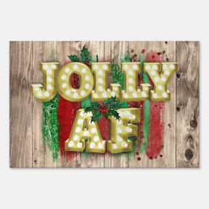 Christmas Marquee Lights Funny Jolly AF Holly Sign