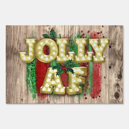 Christmas Marquee Lights Funny Jolly AF Holly  Sign