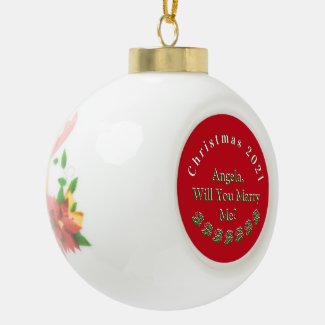 CHRISTMAS MARRIAGE PROPOSAL ON CERAMIC BALL CERAMI