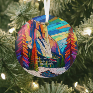 Christmas Married Yosemite Stained Glass Couple Ornament