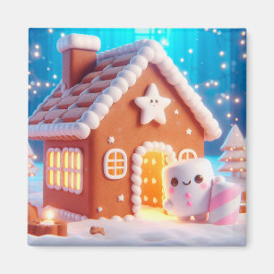 Christmas Marshmallow Gingerbread House Magnet