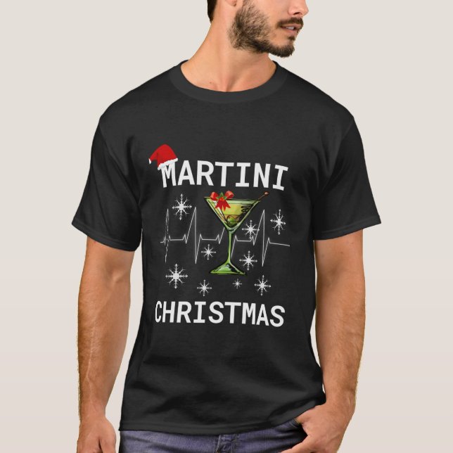 Christmas Martini Cocktail Happy Hour Shirt Funny (Front)