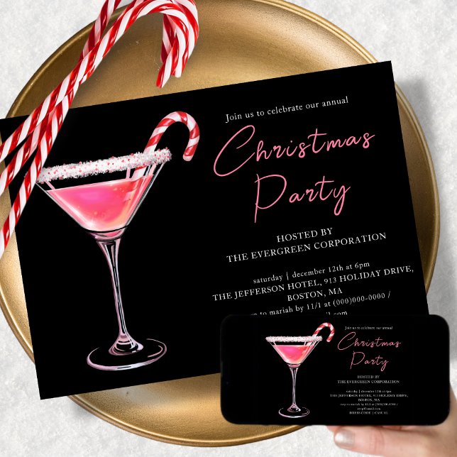 Christmas Martini Cocktail | Holiday Party  Invitation (Creator Uploaded)