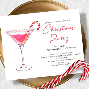 Christmas Martini Cocktail   Party Invitation