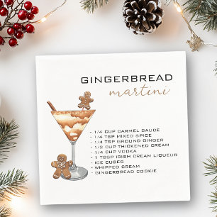 Christmas Martini Cocktail Recipe Gingerbread Napkins