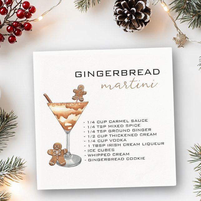 Christmas Martini Cocktail Recipe Gingerbread Napkins (Creator Uploaded)