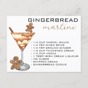 Christmas Martini Cocktail Recipe Gingerbread Postcard