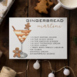 Christmas Martini Cocktail Recipe Gingerbread Postcard<br><div class="desc">This design may be personalized in the area provided by changing the photo and/or text. Or it can be customized by clicking Personalize this Template and then choosing the click to customize further option and delete or change the color of the background, add text, change the text color or style,...</div>