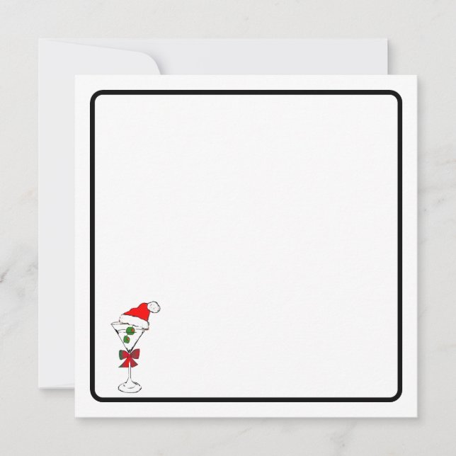 Christmas martini note card  (Front)